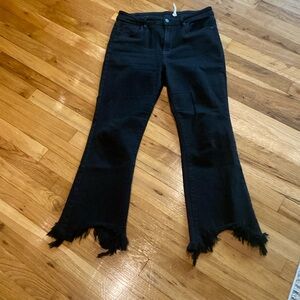 Hidden black jeans shark bite bottom flare - 29